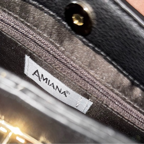 Amiana Black Mini Tote‎ Crossbody w/ Gold Hardware - Picture 5 of 6
